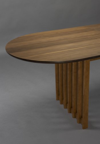 DUTCHBONE Barlet spisebord, med tilleggsplate - brun valnttfinish og brunt gummitre (200/240x90)