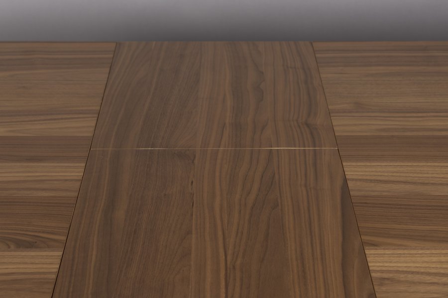 DUTCHBONE Barlet spisebord, med tilleggsplate - brun valnttfinish og brunt gummitre (200/240x90)