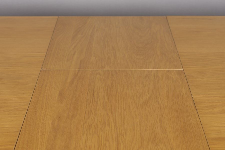 DUTCHBONE Barlet Esstisch, mit Einlegeplatte – natürliches Eichenfurnier und natürliches Gummibaumholz (200/240x90)