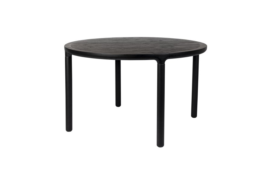 ZUIVER Storm spisebord, rundt - svart ask finér og gummitre (128)