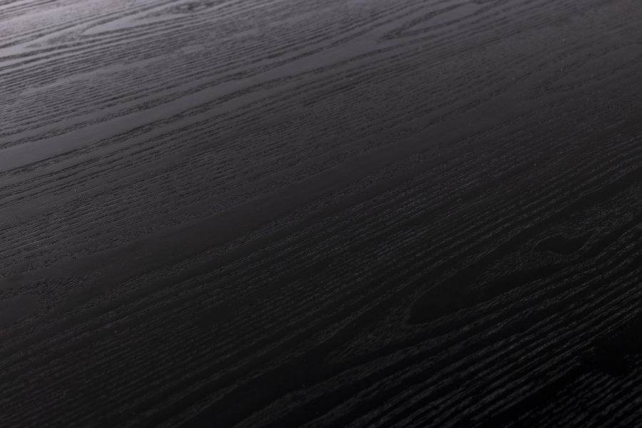 ZUIVER Storm spisebord, rundt - svart ask finér og gummitre (128)