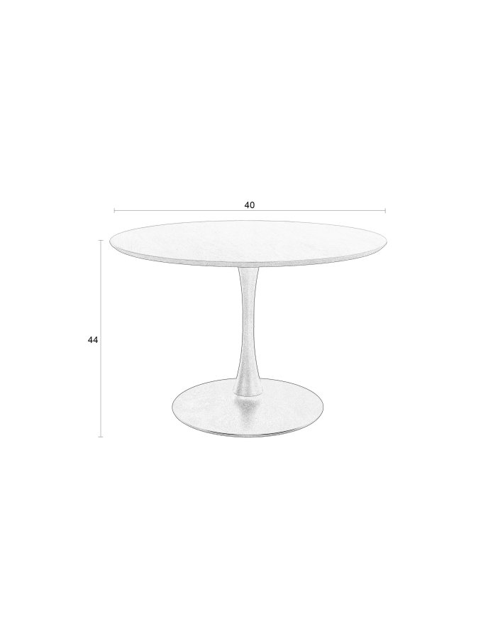 WHITE LABEL LIVING Raku spisebord, rundt - naturlig eikefiner og svart metall (110)