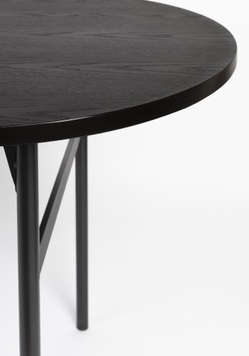 WHITE LABEL LIVING Marcio spisebord, ovalt - svart MDF og metall (180x80)