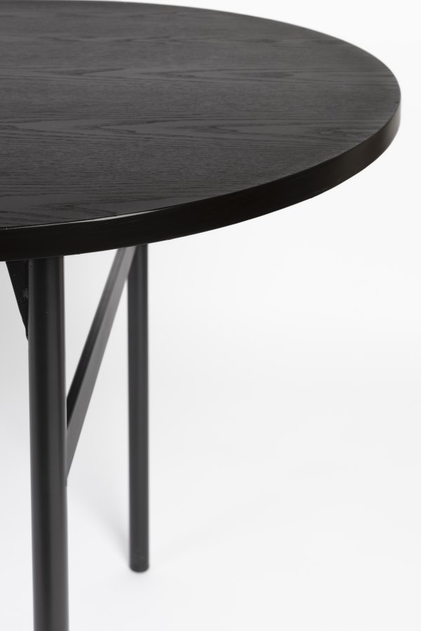 WHITE LABEL LIVING Marcio spisebord, ovalt - svart MDF og metall (180x80)