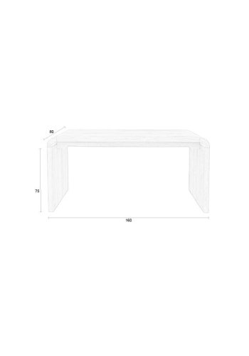 ZUIVER Brave spisebord, rektangulrt - naturlig eikefiner og gummitre (160x80)