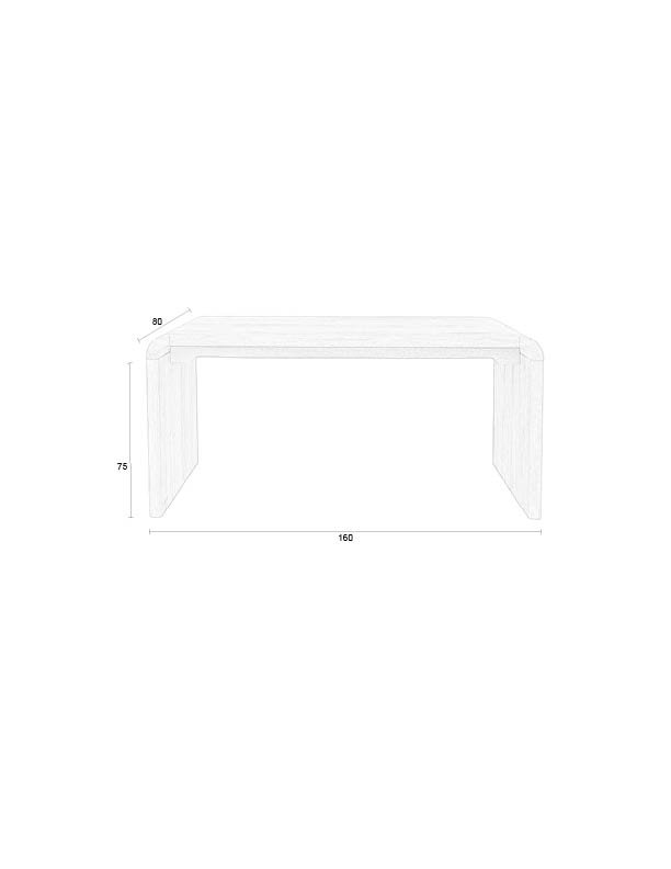 ZUIVER Brave spisebord, rektangulrt - naturlig eikefiner og gummitre (160x80)