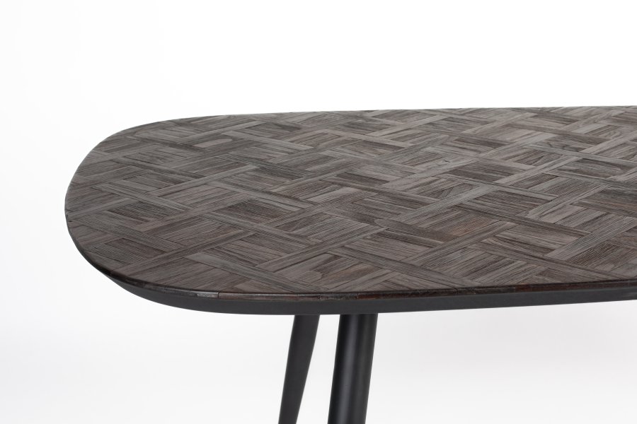 WHITE LABEL LIVING Webster spisebord, rektangulrt - brun gjenvunnet teak og jern (180x90)