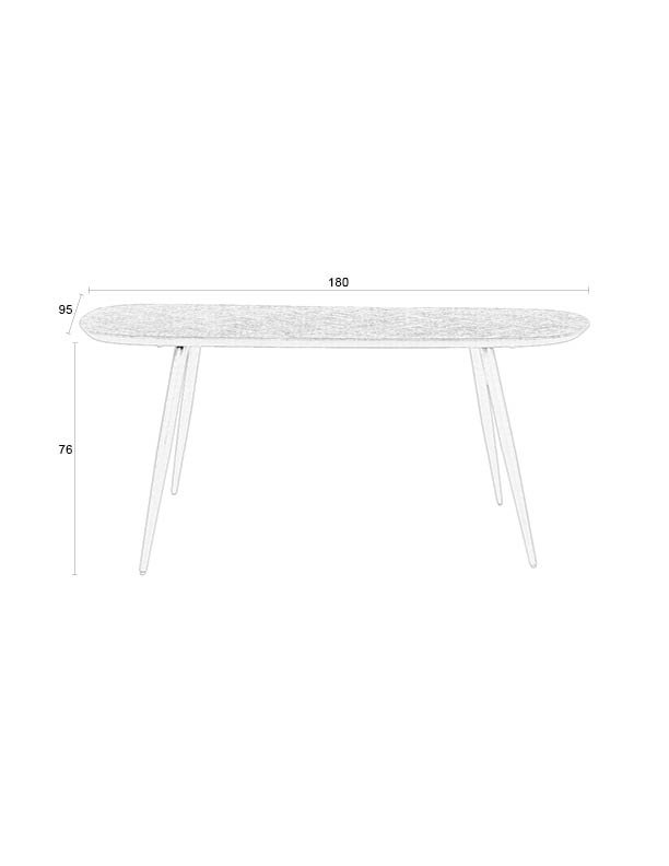 WHITE LABEL LIVING Webster spisebord, rektangulrt - brun gjenvunnet teak og jern (180x90)