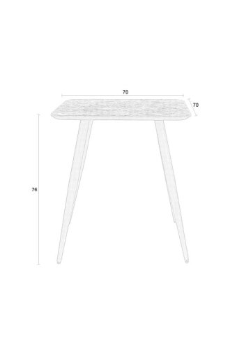 WHITE LABEL LIVING Webster bistrobord, firkantet - brun gjenvunnet teak og jern (70x70)