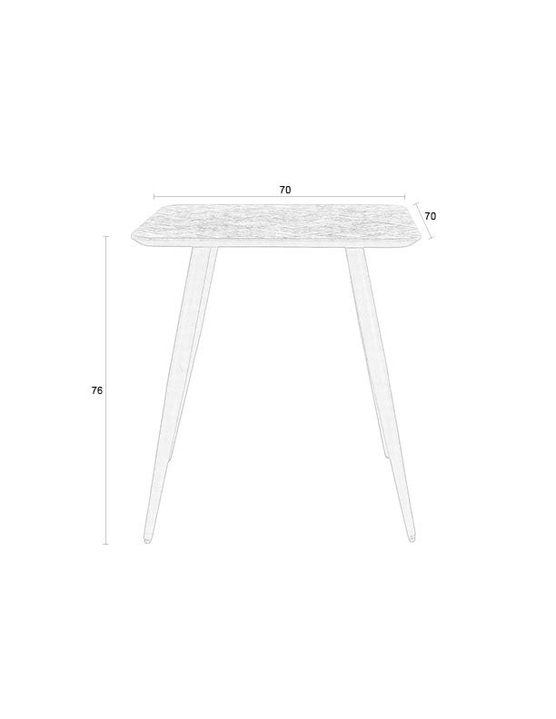 WHITE LABEL LIVING Webster bistrobord, firkantet - brun gjenvunnet teak og jern (70x70)