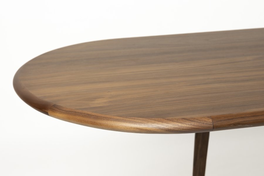 ZUIVER Twist spisebord, m. uttrekkbar, oval - brun valnttfinish (240x90)