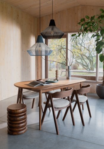 ZUIVER Twist spisebord, m. uttrekkbar, oval - brun valnttfinish (240x90)