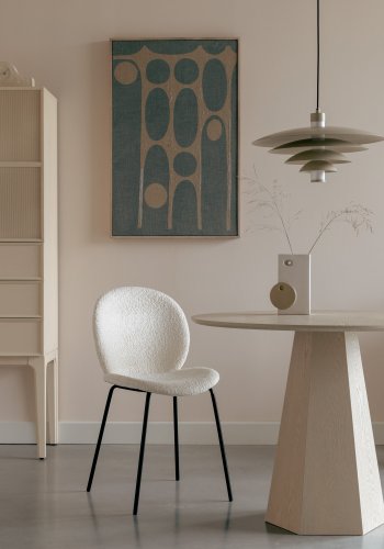 ZUIVER Pilar spisebord, rundt - beige ask finer (100)