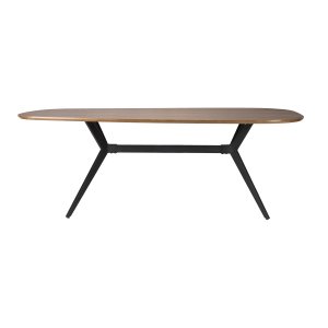 WHITE LABEL LIVING Chase matbord, organiskt rektangulärt - brun MDF och svart järn (180x90)