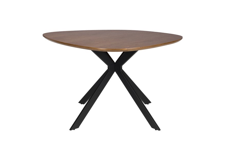 WHITE LABEL LIVING Chase spisebord, organisk rundt - brun MDF og svart metall (110)