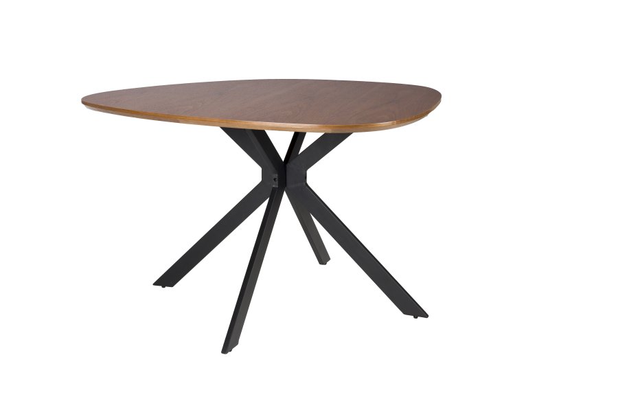 WHITE LABEL LIVING Chase spisebord, organisk rundt - brun MDF og svart metall (110)