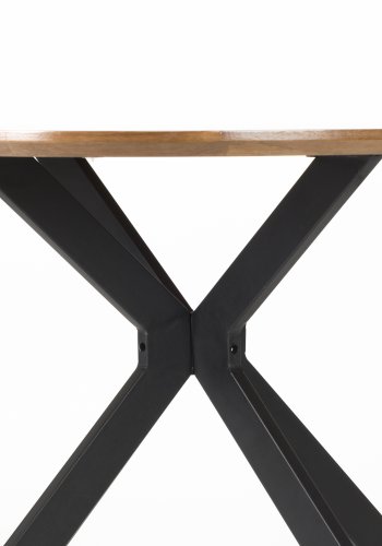 WHITE LABEL LIVING Chase spisebord, organisk rundt - brun MDF og svart metall (110)