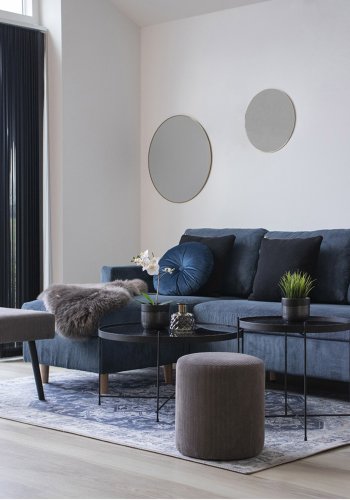 HOUSE NORDIC rundt Venezia salongbord - glass og sort stl (70)