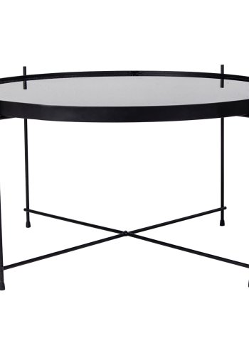 HOUSE NORDIC rundt Venezia salongbord - glass og sort stl (70)