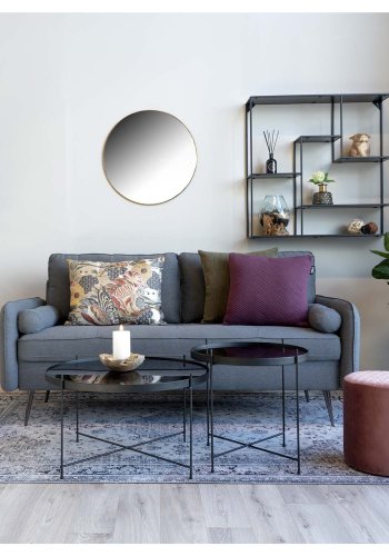 HOUSE NORDIC rundt Venezia salongbord - glass og sort stl (70)