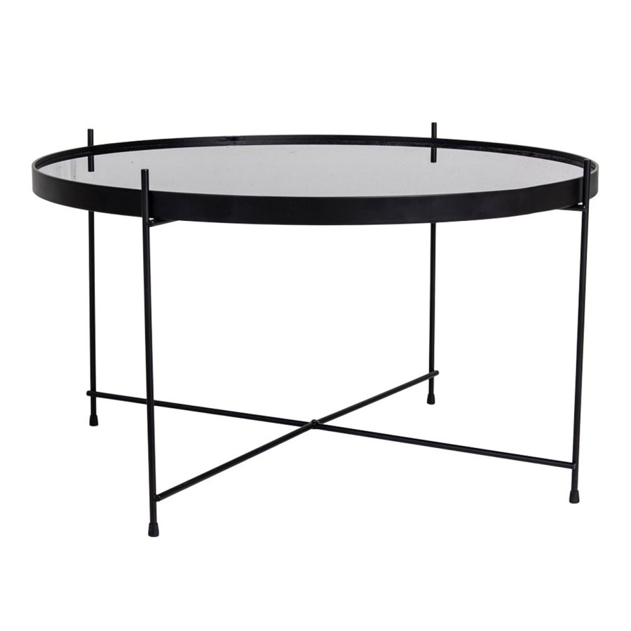 HOUSE NORDIC rundt Venezia salongbord - glass og sort stl (70)