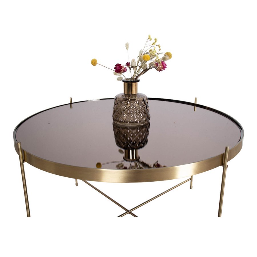 HOUSE NORDIC rundt Venezia salongbord - glass og messingstl (70)