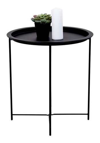 HOUSE NORDIC rund Bastia hjrnebord - sort metal (46,8)