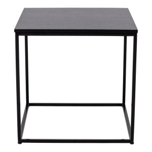 HOUSE NORDIC fyrkantigt Vita hrnbord - svart melamin och stl (45x45)