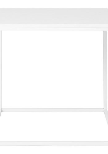 HOUSE NORDIC Vita hjrnebord, firkantet - hvit melaminfolie og hvitt stl (45x45)