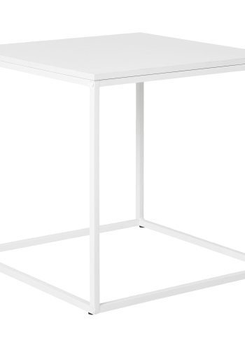 HOUSE NORDIC Vita hjrnebord, firkantet - hvit melaminfolie og hvitt stl (45x45)