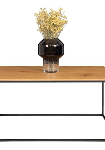 HOUSE NORDIC Vita sofabord - natur melamin og sort stl (60x90)