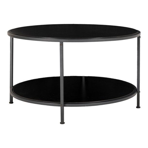 HOUSE NORDIC Vita sofabord, m. 1 hylde - sort melminfolie og sort st�l (�80) -  House Nordic