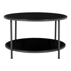HOUSE NORDIC Vita sofabord, m. 1 hylde - sort melminfolie og sort st�l (�80) -  House Nordic
