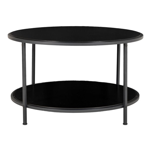 HOUSE NORDIC Vita sofabord, m. 1 hylde - sort melminfolie og sort st�l (�80) -  House Nordic