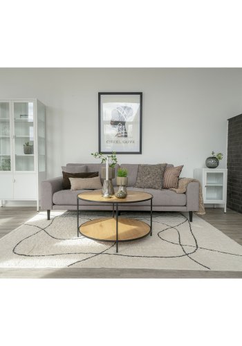 HOUSE NORDIC Vita salongbord - Salongbord, eikeutseende, svart ramme 80x45 cm