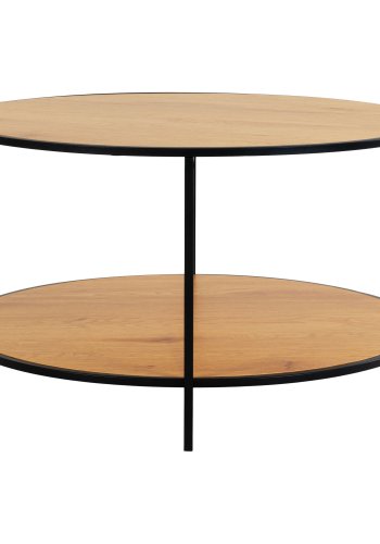 HOUSE NORDIC Vita salongbord - Salongbord, eikeutseende, svart ramme 80x45 cm