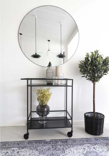 HOUSE NORDIC Vita barvogn, med hylle - sort melamin og sort stl (68x40)