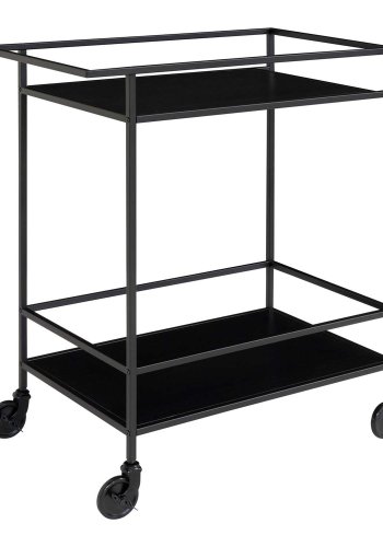 HOUSE NORDIC Vita barvogn, med hylle - sort melamin og sort stl (68x40)