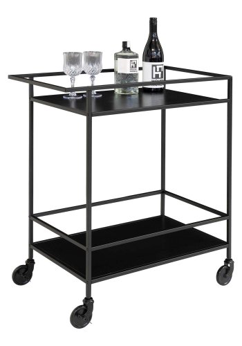 HOUSE NORDIC Vita barvogn, med hylle - sort melamin og sort stl (68x40)