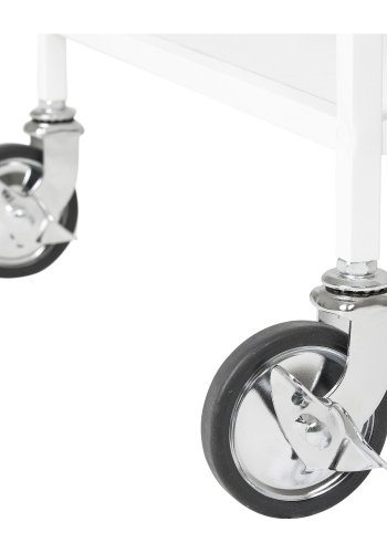 HOUSE NORDIC Vita barvogn, med 2 hyller og hjul - hvit melaminfolie og hvitt stl (68x40)