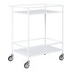 HOUSE NORDIC Vita barvogn, med 2 hyller og hjul - hvit melaminfolie og hvitt stl (68x40)