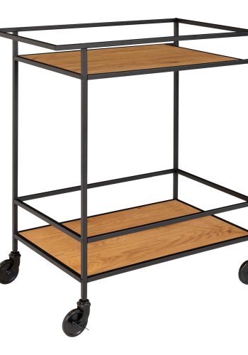 HOUSE NORDIC Vita barvogn, med hylle - naturlig melamin og sort stl (68x40)