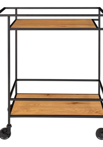 HOUSE NORDIC Vita barvogn, med hylle - naturlig melamin og sort stl (68x40)