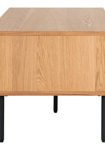 HOUSE NORDIC Sofabord, eikefiner, svarte metallben, 2 skuffer, 50x100x45 cm