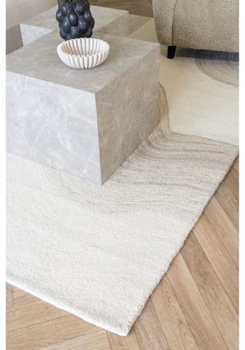 HOUSE NORDIC Praha salongbord, firkantet - beige dekorpapir med marmorutseende (sett med 2)