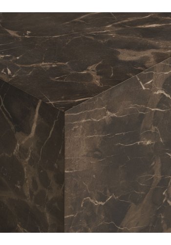 HOUSE NORDIC Prag soffbord, rektangul&auml;rt - brunt dekorpapper med marmorlook (80x60)