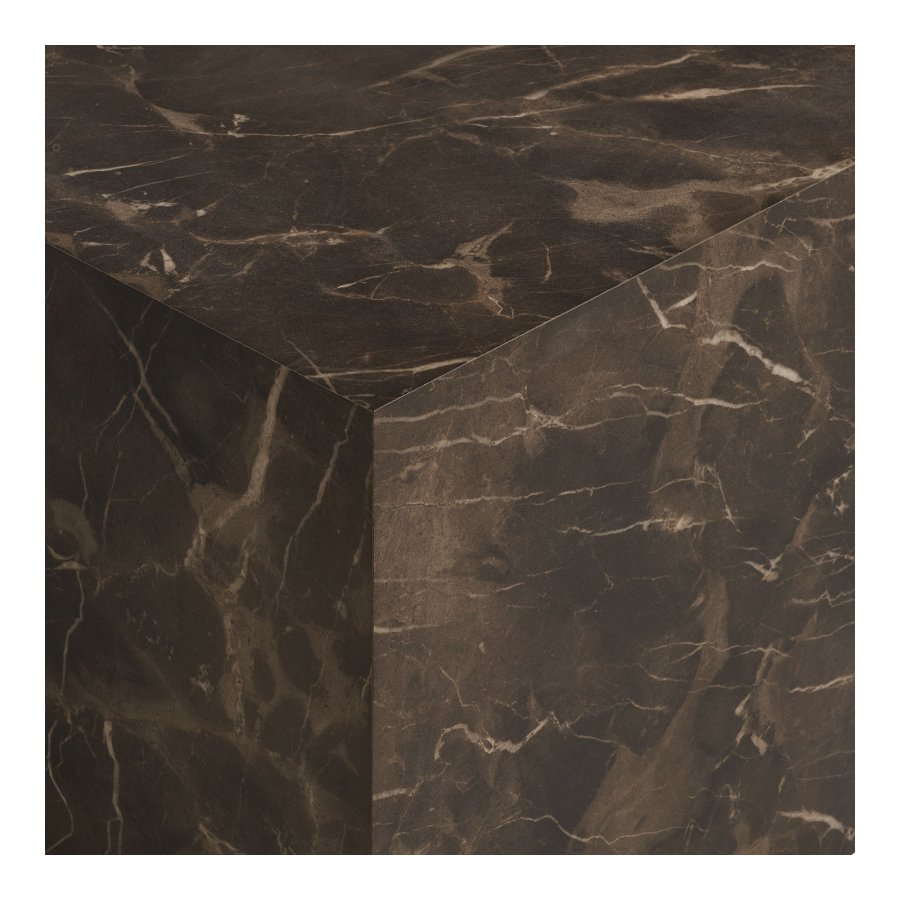 HOUSE NORDIC Prag soffbord, rektangul&auml;rt - brunt dekorpapper med marmorlook (80x60)