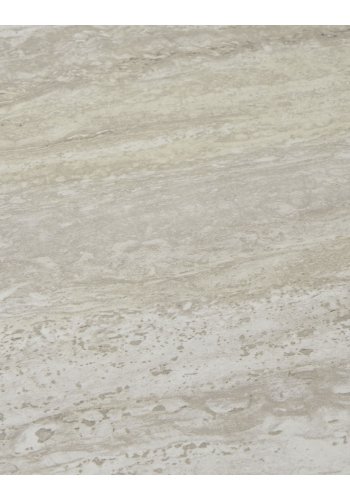 HOUSE NORDIC Aalst sidebord, rundt - beige MDF med travertin-look og svart stl (40)