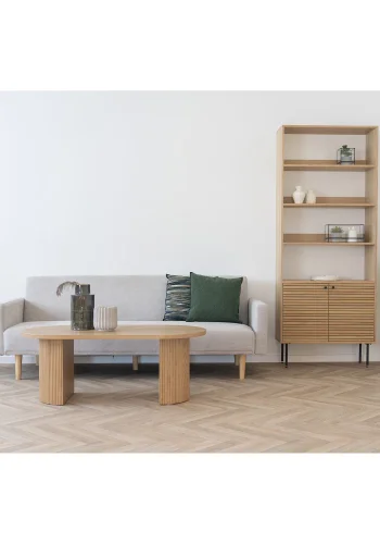 HOUSE NORDIC Boavista salongbord, ovalt - naturlig dekorpapir og natur tre (60x120)