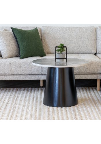 HOUSE NORDIC Brito salongbord - Salongbord, marmorlook, gr/svart<br>60x45 cm